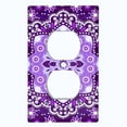 thumbnail image 2 of Metal Light Switch Plate Cover Purple White Snowflake Mandala Tile Pattern MDL087, 2 of 13