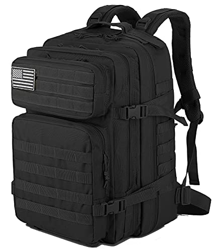 QT/&QY Military Tactical Backpacks For Men Molle Daypack 45L Lage 3 Day Bug Out Bag Hiking Rucksack With Bottle Holder…