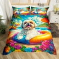 thumbnail image 2 of Erosebridal Animal Dog Comforter Cover Twin,Tropical Flower Bedding Twin Size,Ocean Beach Duvet Cover Twin,Breathable Teenager Bedroom Decor,Reversible,2-Piece(No Comforter), 2 of 7