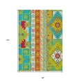 thumbnail image 3 of HomeRoots 598523 8 x 10 ft. Teal Blue, Green & Pink Aztec Washable Indoor & Outdoor Rectangle Area Rug, 3 of 5