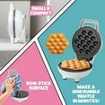 thumbnail image 4 of Egg Bubble Mini Waffle Maker- Make Breakfast Special w Tiny Hong Kong Egg Style Design, 4" Individual Waffler Iron, Electric Non Stick Baker w Recipes- Ice Cream Treat Dessert, Dorm Room Essential, 4 of 6