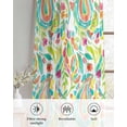 thumbnail image 6 of Boho Teal Green Flower Sheer Curtains 63 Inch Length 2 Panels Set for Living Room/Bedroom, Spring Watercolor Paisley Floral Leaf Kitchen Curtains Grommet Curtains Window Treatments 42"x63"x2, 6 of 7