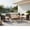 White, variant on Resenkos 4 Outdoor Acacia Wood patio conversation sets Sunroom Furniture Indoor Sectional Garden Seating Groups Chat Set with Cushions-Red