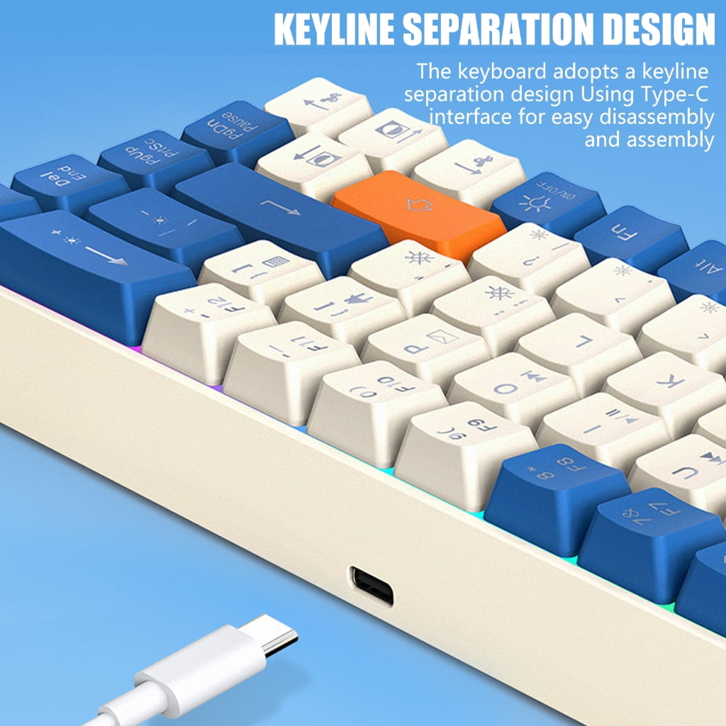Tizuqe Quiet Mechanical Gaming Keyboard 60Percent Wire Keyboard Waterproof Dustproof