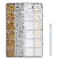 thumbnail image 2 of DIY Jewelry Kit Mixed Color Glitter Gemstones With Glue ToolsforCraft Decoration Accessory Making, 24 Compartments Pearl Crystal Decor Kit 4500 Pieces, Mixed Color Glitter Gemstones, 2 of 7