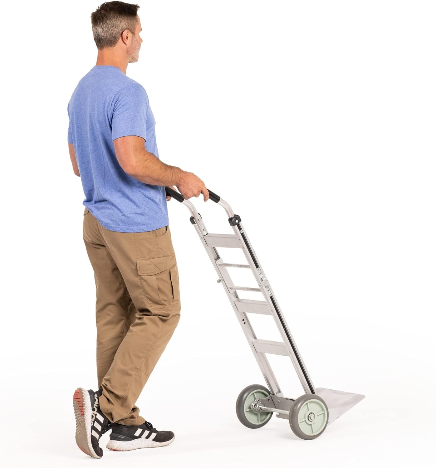 "HaulPro Foldable Heavy Duty Hand Truck, 500 lb Capacity, 8"" Wheels, 14"" x 7.5"" Nose Plate"