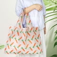 thumbnail image 1 of Bolsa de compras grande, lavable y plegable, impermeable, de tela Oxford, reutilizable, para compras, bolsas de mano reutilizables grandes de 22,7 kg, bolsas de nailon, estilo zanahoria vintage., 1 of 6