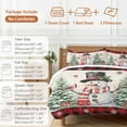 thumbnail image 6 of Christmas Snowman Duvet Cover Set Queen Size, Christmas Tree Snowflakes Red Plaid Linen Texture 4 Piece Soft Microfiber Bedding Set with 1 Duvet Cover, 1 Flat Sheet, 2 Pillowcases, 6 of 9