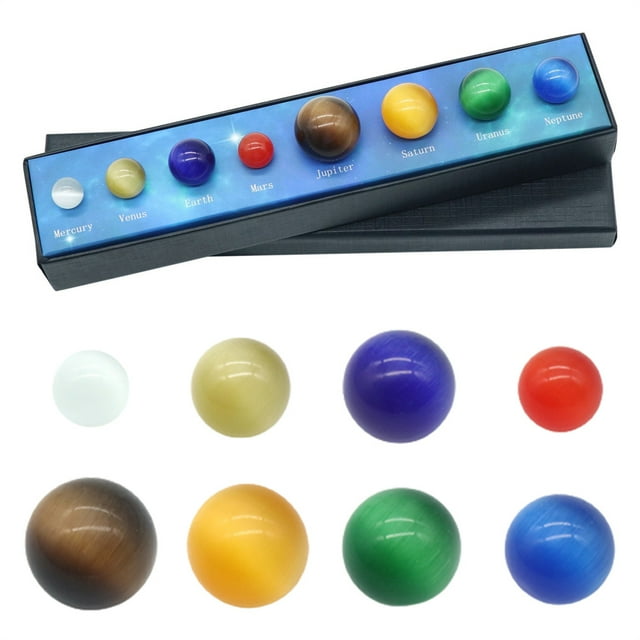 Opal Eight Planets Universe Galaxy System Planets Popular Science Planet Set Adornos Educativos Para Niños Adolescentes Ore Gift Moyic HA038830-00
