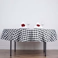 thumbnail image 3 of Efavormart Perfect Picnic Inspired Black/White Checkered 90" Round Polyester Tablecloths For Party Event Decor, 3 of 11