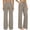 Khaki, variant on Women's Pants Summer Casual Linen Blend Lightweight Summer Wide Leg With Pockets Trousers Linen Pants Women Beige L