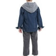 thumbnail image 3 of Eltusu Boys Denim Jackets, Zip up Mid-Weight Casual Hooded Jean Outerwear Blue Size 7-8 T, 3 of 7