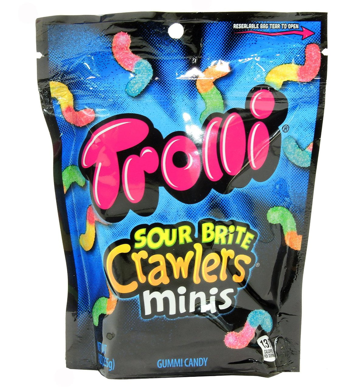 6 PACKS Trolli Sour Brite Crawlers minis Gummi Candy 9 oz resealable