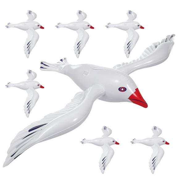 7pcs Large Inflatable Seagull Toys Blow Up Sea Birds Balloons For Summer Beach Pool Party Decorations For Pool And Beach Themed Party Decorations