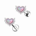 thumbnail image 3 of Racing Butterfly 1Pc Sweet Heart-shaped Belly Button Ring Nipple Rings Lip Nails Ear Bone Studs, 3 of 8