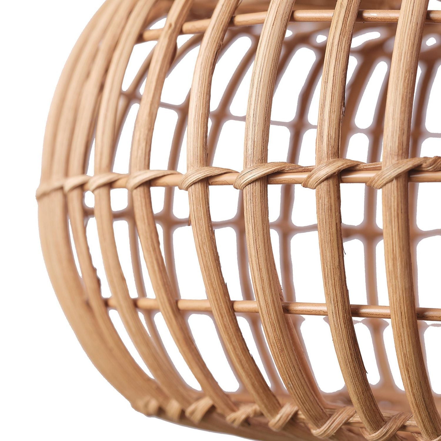 Fitz 1-Light Plug-In or Hardwire Rattan Shade Pendant Lighting