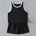 thumbnail image 2 of Qtocio Toddler Boy Short Set Solid Color Mesh Fabric Sleeveless Crew Neck Tank Tops and Elastic Waist Shorts Breathable Summer Outfit, 2 of 5