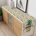 thumbnail image 4 of Pink Yellow Floral Table Runner - 108 Inch Long, Kitchen Dining Table Runner Dresser Scarves, Green Summer Botanical Rustic Farmhouse Decor for Coffee Tables Wedding Party Banquet, 4 of 8