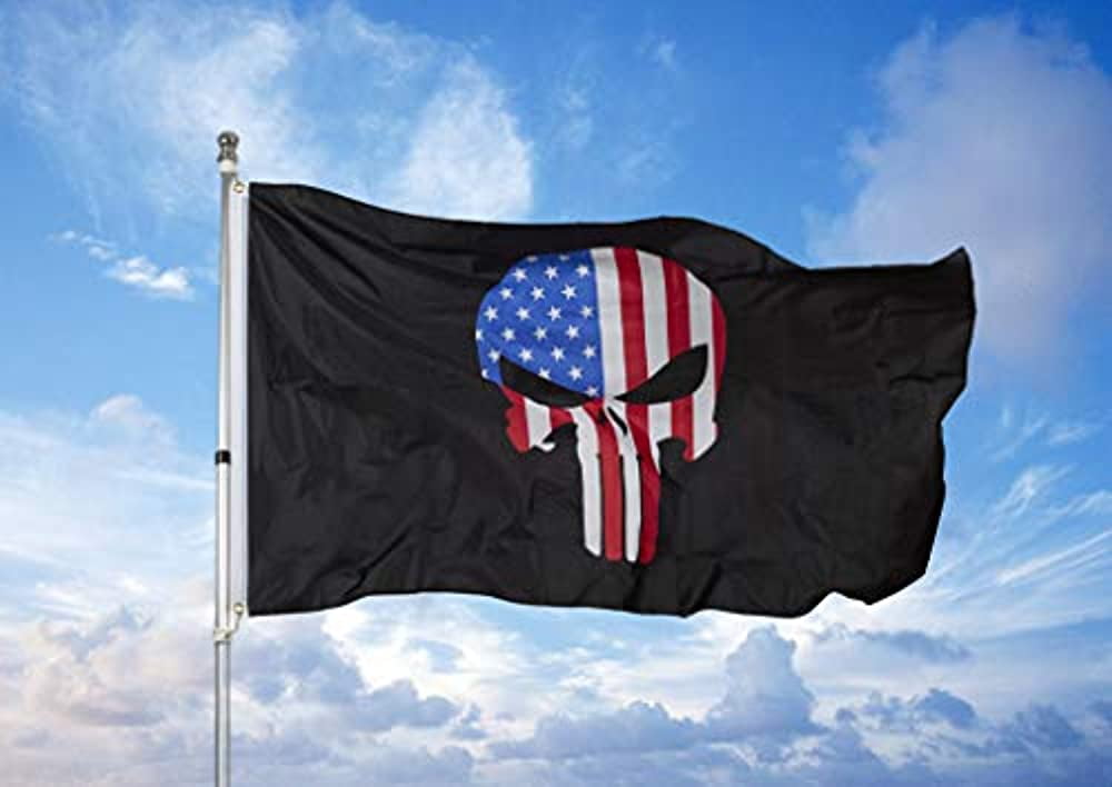 MILITARY PREMIUM QUALITY TEXAS FAST SHIPPING PUNISHER SKULL 3X5 FT FLAG POLICE