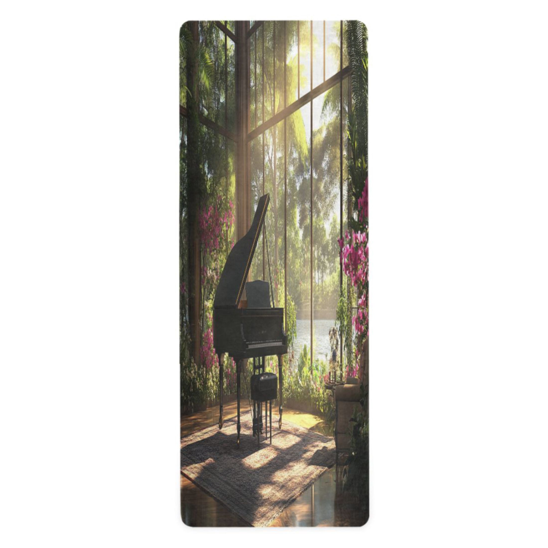 BZSMCE Yoga Mat Women Grand Piano in Sunlit Room Fitness Mat