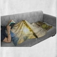 thumbnail image 6 of Nature Soft Flannel Fleece Blanket, Wooden Deck on the Lake Surrounded by Foliage Greenery Evening Sky Serene Landscape, Cozy Plush for Indoor and Outdoor Use, 70" x 90", Multicolor, by Ambesonne, 6 of 6