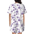thumbnail image 3 of Naloa Orchids Flowers Women's Short-Sleeved Pajama Set, Loungewear, Summer pajamas, Breathable Cozy - Small, 3 of 9