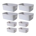 thumbnail image 4 of DOLITY 8 Pieces Cosmetics Case Organizer Makeup Vanity Holder Table Organizers Desk for grey, 4 of 9