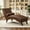 Brown + technical leather + Foam, variant on AUU Mid-Century Modern Curved Chaise Lounge Chair with Bolster Pillow – Premium Tech Fabric Upholstery, 400 lb Capacity, for Living Room, Bedroom, or Reading Nook