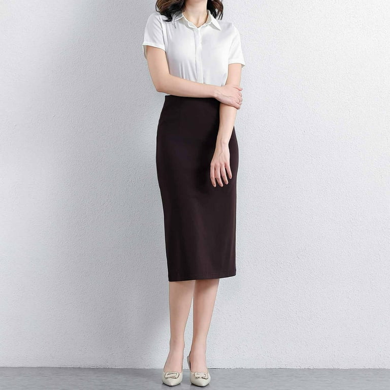 Taylonsss Women's Classic Below Knee Pencil Skirt Stretch Line
