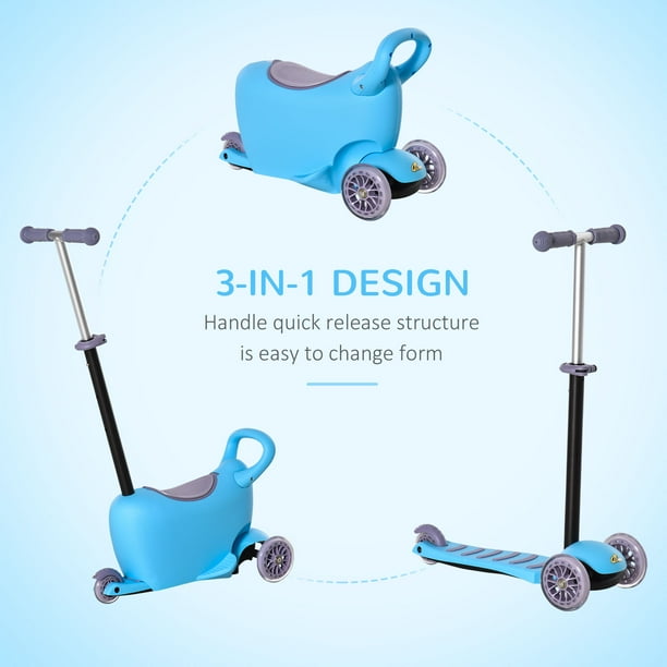 Bluey - trottinette 3 roues switch it multi-personnages, jeux exterieurs  et sports