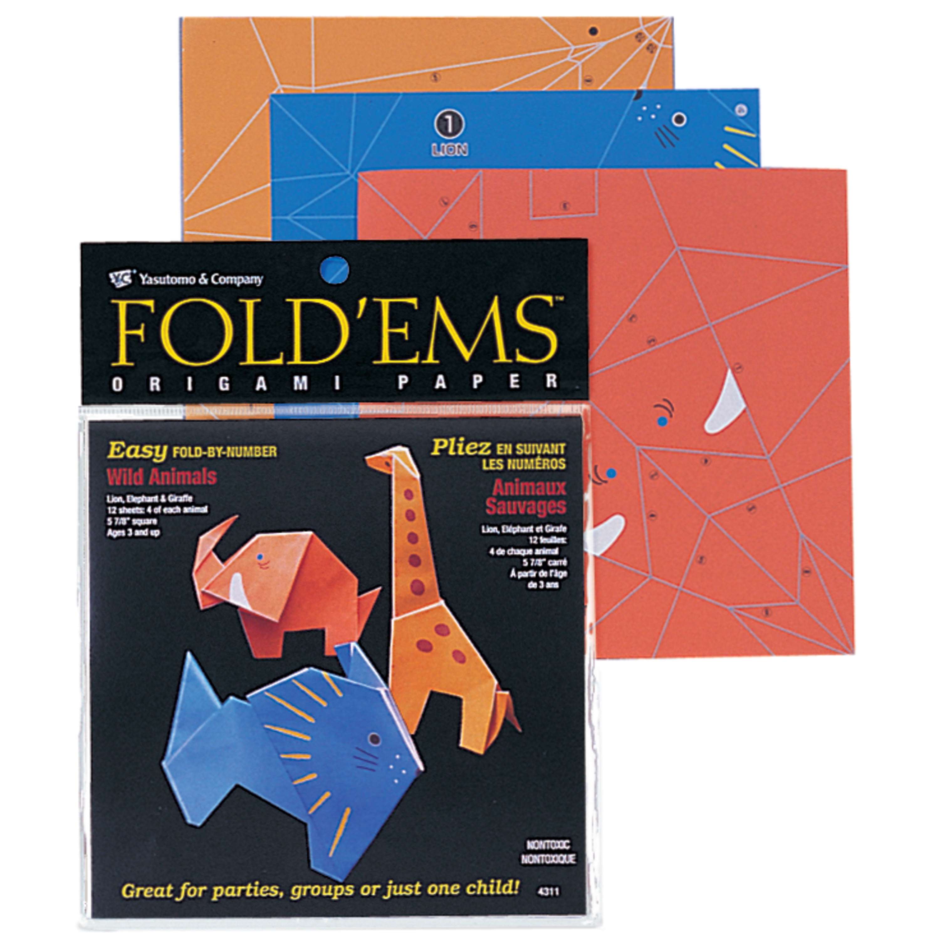 Yasutomo Fold 'ems Origami Paper Project Pack, 5-7/8in, African Animals -  