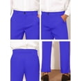 thumbnail image 6 of INSPIRE CHIC Men's Slim Fit Trousers Flat Front Solid Color Business Pants 28 Blue, 6 of 7