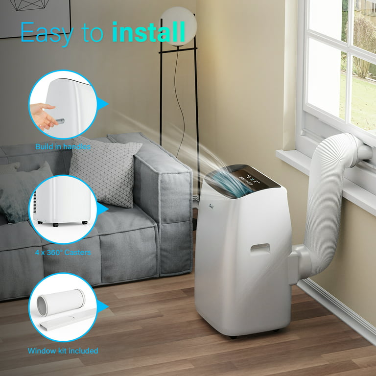 DuraComfort Portable Air Conditioner with Heat, 8150 BTU (12000 BTU ASHRAE)  , Smart WiFi, Cools Up to 350 Sq Ft, White