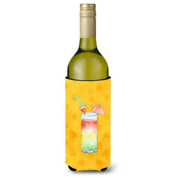 Umberella Cocktail Yellow Polkadot Wine Bottle Beverge Insulator Hugger
