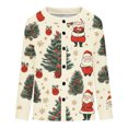 thumbnail image 5 of Puntoco Chaqueta Tipo Cárdigan Informal Con Botones Y Estampado Navideño Para Mujer, 5 of 5