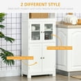thumbnail image 4 of HOMCOM 63" Small Buffet with Hutch, 4-Door Kitchen Pantry, Freestanding Storage Cabinet with Adjustable Shelf for Dining Room, Living Room, White, 4 of 9