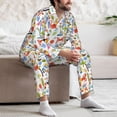 thumbnail image 7 of Naloa Hello Summer2 Men’s Pajamas Set - Long Sleeve Button Down Sleep Shirt and Pajama Bottoms Sleepwear Set-X-Large, 7 of 7