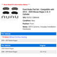 thumbnail image 2 of Front Brake Pad Set - Compatible with 2014 - 2020 Nissan Rogue 2.5L 4-Cylinder 2015 2016 2017 2018 2019, 2 of 2