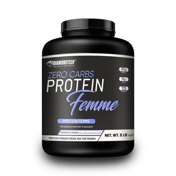 Proteína Femme Diamondtech mujer whey zero carbs 5lbs con Colágeno hidrolizado
