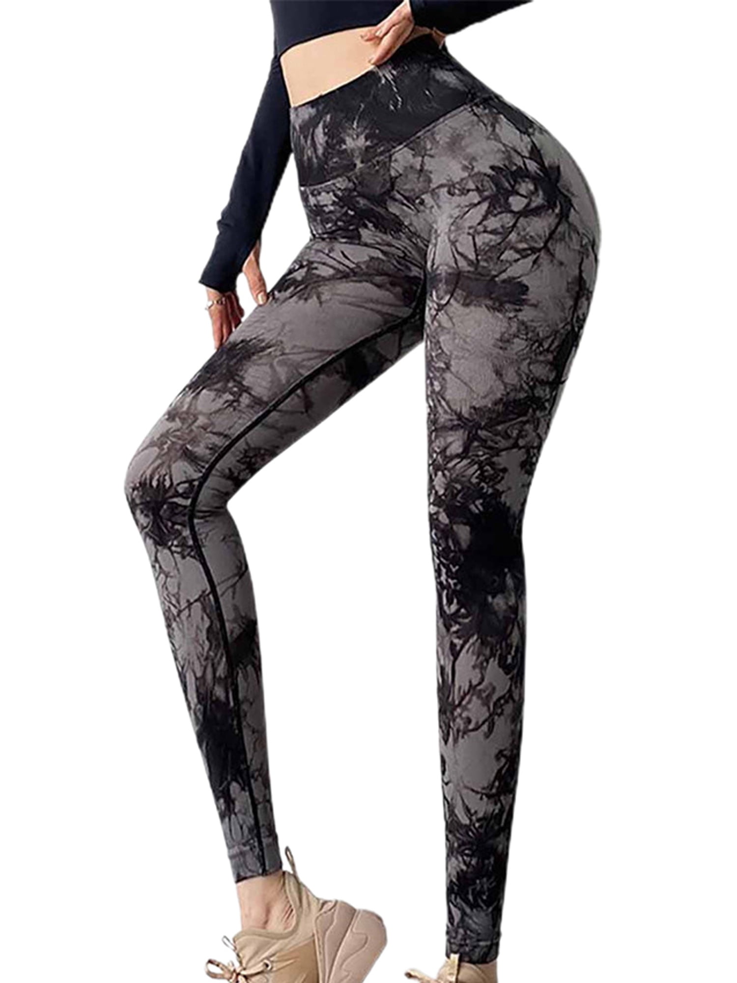 OREWO Women Tie Dye Sports Yoga Pants 