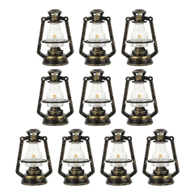 10Pcs Retro Xmas Halloween Kerosene Lamp Shape Decor Vintage Kerosene Light Ornament