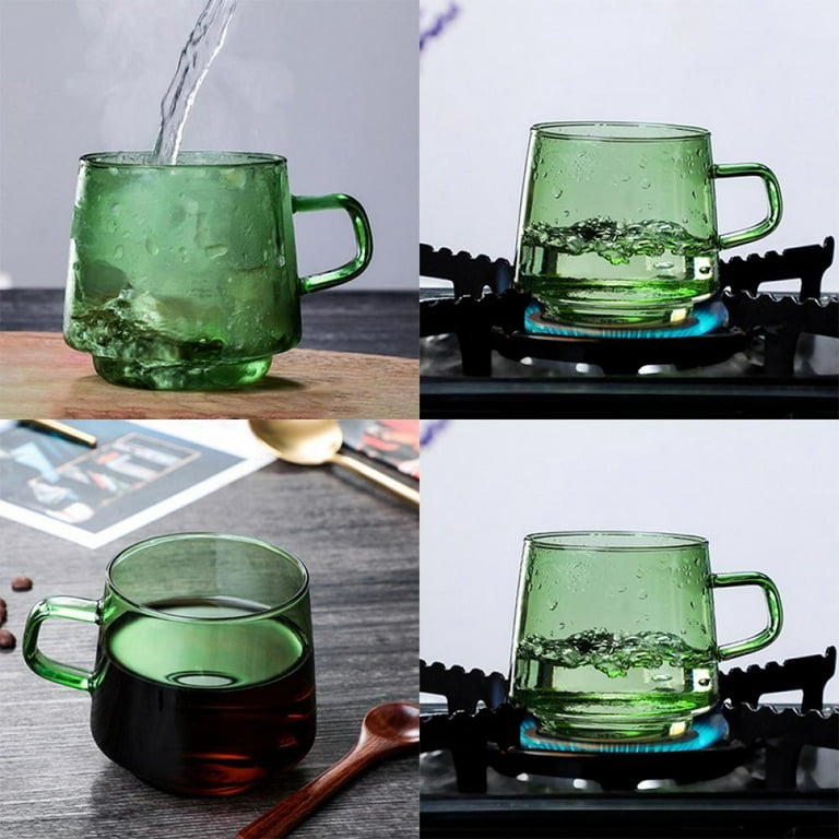 GIANXI Doll Malleolar Stria Glass Cup Reusable Transparent Coffee Milk  Juice Cup High Temperature Resistance Mugs Drinkware