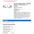 thumbnail image 2 of Rear Air Suspension Shock - Compatible with 1973 - 1986 Chevy C10 Suburban 1974 1975 1976 1977 1978 1979 1980 1981 1982 1983 1984 1985, 2 of 2