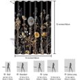 thumbnail image 6 of Vintage Boho Floral Shower Curtain with Hooks, Black & Gold Floral Bathroom Curtain, Waterproof Farmhouse Decor, 6 of 9