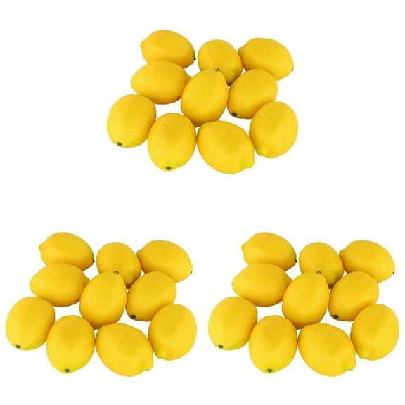 Fruit Home House Kitchen Decoration Artificial Lifelike Simulation Yellow Lemon 30Pcs Set