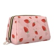 thumbnail image 2 of Cauagu Cute Strawberry C Print Large Cosmetic Bag,Portable Cosmetics Pouch Travel Makeup Bag Large Capacity Travel Makeup Case Organizer Makeup Brush Organizer, 2 of 8