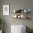 thumbnail image 6 of Ballucci 48" Floating Shelves, 2-Pack Wood Wall Shelf Set with Invisible Brackets, 8" Deep, Rustic Brown, 6 of 9