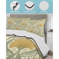 thumbnail image 3 of Quilt King Size Bedding Set, Yellow Green Floral Reversible Summer Quilt 3 Pieces, Vintage Classic Flowers Botanical Lightweight Bedspreads Coverlets with 2 Pillow Shams for All Seasons, 3 of 5