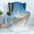 thumbnail image 4 of Clouds Soft Flannel Fleece Throw Blanket, Vivid Air with Clouds Meteoric Reflection Atmosphere Photo Print, Cozy Plush for Indoor and Outdoor Use, 60" x 80", Pale Blue White, by Ambesonne, 4 of 5