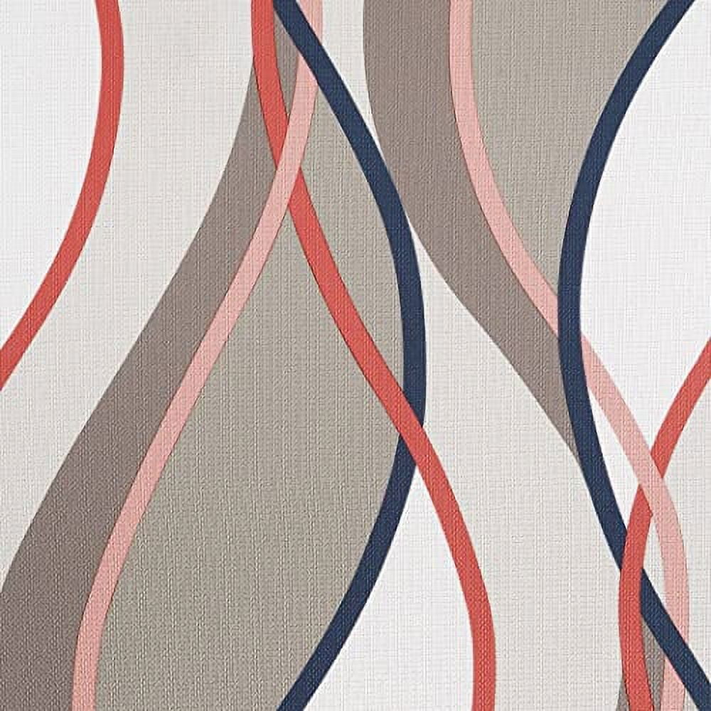 No. 918 Fantasia Ogee Print Semi-Sheer Grommet Curtain Panel, 48"x84", Nickel